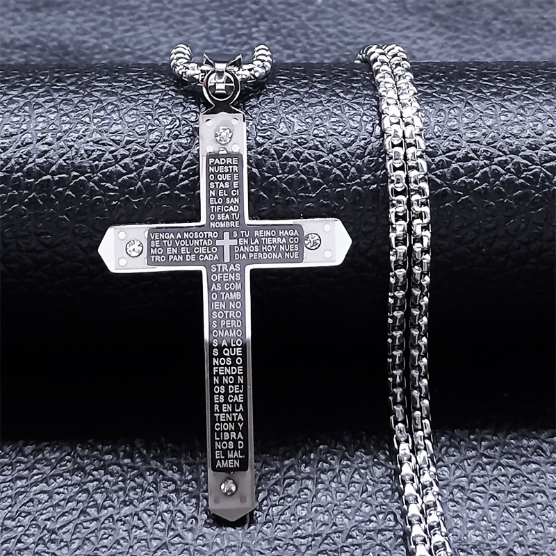 The Lord's Prayer Cross Bible Necklace for Believers